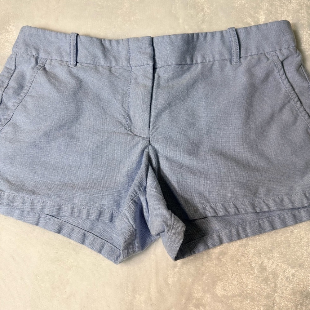 J.Crew Light Blue Cotton Chino Shorts Size 8 Preppy Coastal Classic